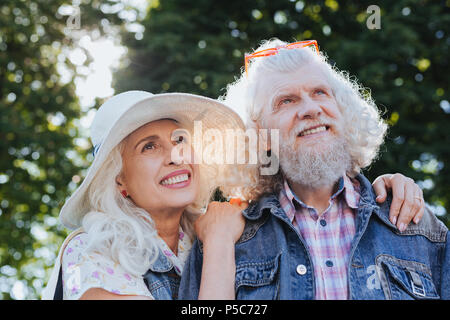 Happy joyful couple being in a great mood Stock Photo