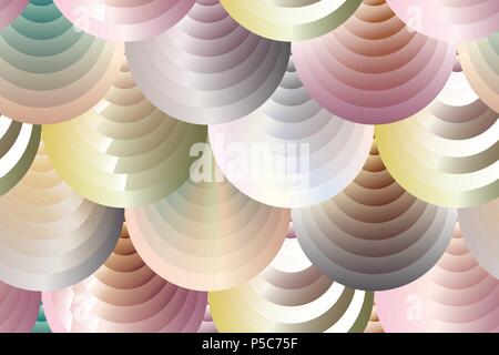 seamless pattern made of glowing seahells, fish scales, mermaid tail Stock Vector