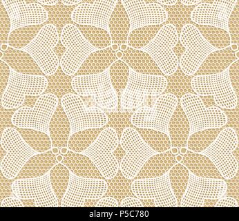 Seamless lace pattern made of heart shaped ginkgo leaves Stock Vector