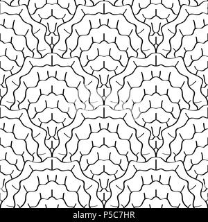 Abstract sketched scales seamless pattern, seashells, mermaid tail Stock Vector