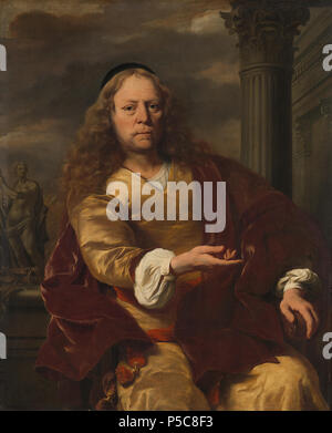 Portrait of a Man . Portrait of a man, sitting with his right arm stretched out. On the background a column and a statue of Apollo. The identity of the sitter is unknown. Possible candidates are: Jacob van Campen, Artus Quellinus and Louis Trip. 1663. N/A 218 Portret van een man Rijksmuseum SK-A-43 Stock Photo