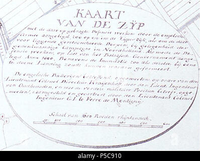 N/A. Nederlands: Titelcartouche op de door Gillis Johannis le Fèvre de Montigny gemaakte kaart van de Zijpe in 1800 . 1800. Gillis Johannis le Fèvre de Montigny (1765-1821) 430 De Zijp Stock Photo