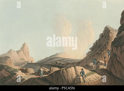 N/A.  English: Crater in the island of Stromboli (1810). Views in the Ottoman Dominions, in Europe, in Asia, and some of the Mediterranean islands, from the original drawings taken for Sir Robert Ainslie, by Luigi Mayer. . 1810. N/A 390 Crater in the Island of Stromboli-1810 Stock Photo