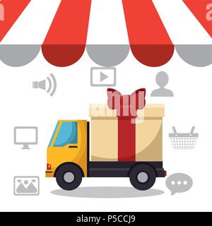 electronic commerce set icons Stock Vector