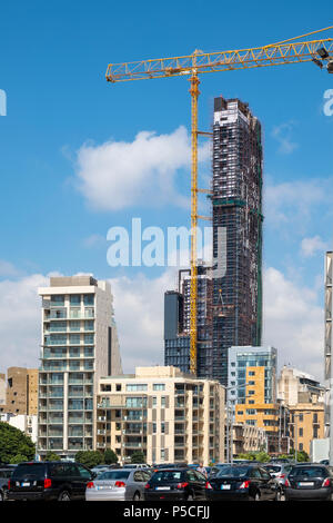 New skyscraper under construction in central down town district of Beirut, Lebanon Stock Photo