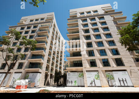 Modern  luxury apartment buildings under construction in central Beirut , Lebanon. Stock Photo