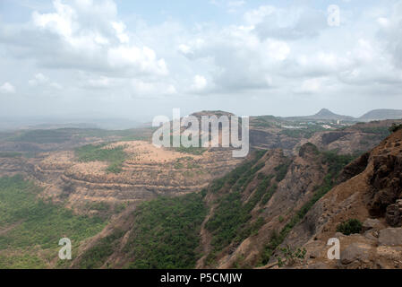 Beautiful View of Lonavala Mountain in summer days Stock Photo