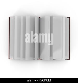 Blank Journal on white. Top view. 3D illustration Stock Photo