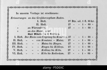 N/A. Français : Livre: 'Souvenirs de Baden en Suisse, Erinnerungen an Baden in der Schweiz' . circa 1840. Pupikofer, J. 321 CH-NB-Souvenirs de Baden en Suisse-nbdig-18160-page003 Stock Photo