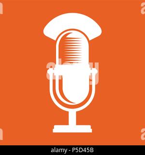 Vintage microphone icon - retro mic, simple sign Stock Vector