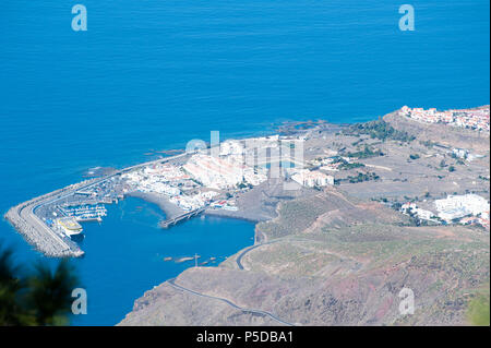 Agaete village in Gran Canaria , View from the top on Port De Las Nieves in Agaete, Gran Canaria, Spain. Stock Photo