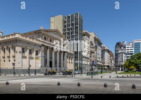 Plaza Lavalle with Presidente Roca School - Buenos Aires, Argentina Stock Photo