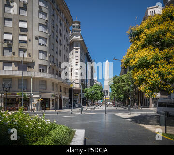 The Obelisk view from Plaza Lavalle - Buenos Aires, Argentina Stock Photo