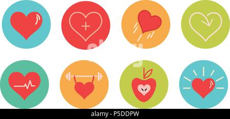 Healthy Hearts Collection Stock Vector