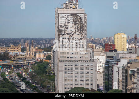 Ministry of Health Building with Eva Peron image - Buenos Aires, Argentina Stock Photo