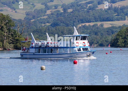 MV Miss Lakeland, one of the Lake Windermere Cruisers, taking tourists on trips around the lake Stock Photo