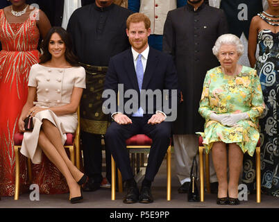 The Duke of Sussex during the awards ceremony after he played in a polo ...