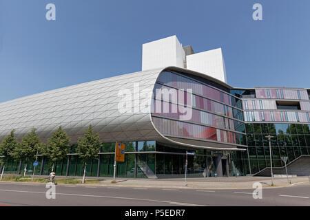 Fourth extension from 2011, in book form, German National Library, Leipzig, Saxony, Germany Stock Photo