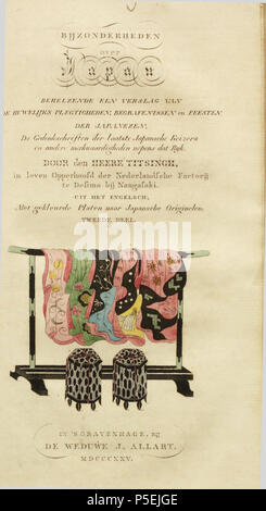 N/A. English: Title page of Part 2 of 'Bijzonderheden over Japan' . 1824. Creator:Isaac Titsingh 200 Bijzonderheden over Japan - titelpagina tweede deel Stock Photo