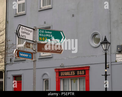 direction signs in kilrush county clare ireland Stock Photo