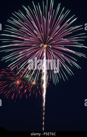 A Small Town Fireworks Display for Independence Day 4th of July Stock Photo