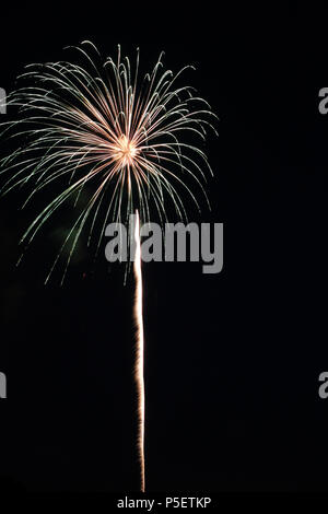 A Small Town Fireworks Display for Independence Day 4th of July Stock Photo