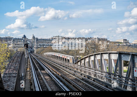 Bir Hakeim aerial metro station in Paris Stock Photo