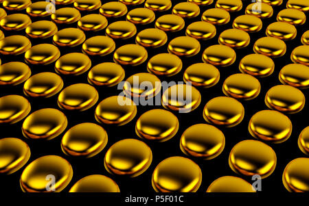 Abstract array of shinny gold polygons. 3d rendering Stock Photo