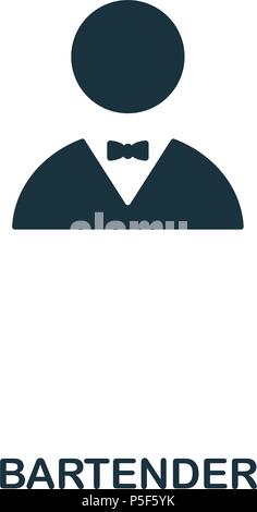 Bartender icon. Line style icon design. UI. Illustration of bartender icon. Pictogram isolated on white. Ready to use in web design, apps, software, print. Stock Vector