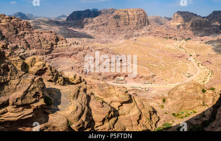 Panoramic view in the Lost City of Petra, Jordan Stock Photo