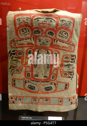 125 Armor, Tlingit, collected in Alaska in mid 1800s, hide - Native American collection - Peabody Museum, Harvard University - DSC06041 Stock Photo