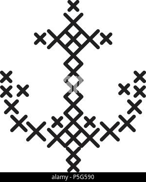 Crossed anchor icon, simple style Stock Vector