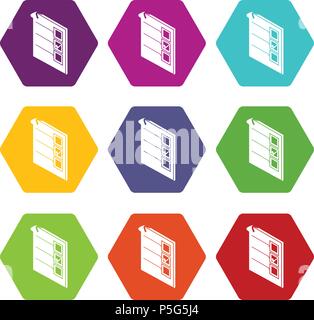 Voted paper icons set 9 vector Stock Vector