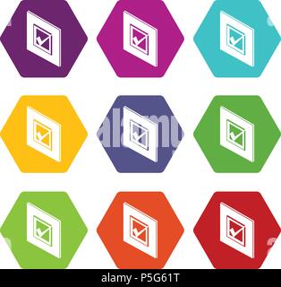 Voted sign icons set 9 vector Stock Vector