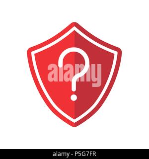 Question mark with shield, Security icon and help, how to, info, query symbol. Vector icon-Vector Iconic Illustrator. Stock Vector