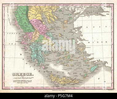 1827 Finely Map of Greece - Geographicus - Greece-finley-1827. Stock Photo