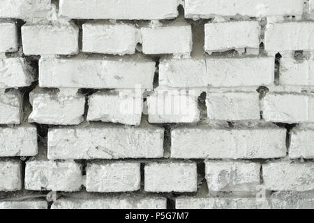 White Brick Wall Texture. White Background. Old Masonry Brickwork Painted on White Stock Photo