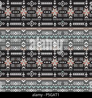 retro colors tribal vector seamless navajo pattern. aztec abstract geometric art print. Stock Vector