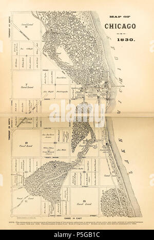 1830 Map of Chicago Stock Photo - Alamy