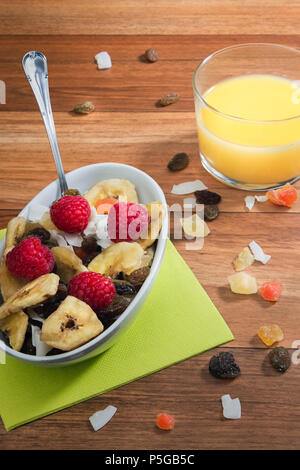 Dehydrated fruits with raspberries Stock Photo