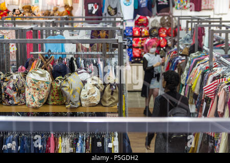 Shop interior of a vintage second hand clothing store in Harajuku, Tokyo Stock Photo