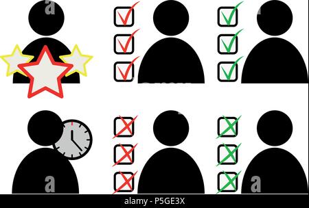 Icon set - User with signs 01 - Vector Stock Vector