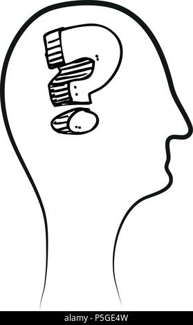 Question mark in the head - Vector Stock Vector