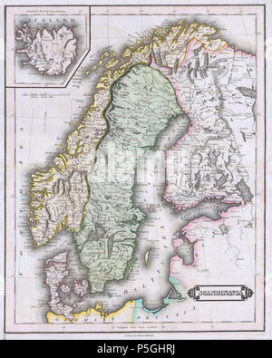 1840 Lizars Map of Scandinavia ( Norway, Sweden, Finland, Denmark, Iceland ) - Geographicus - Scandinavia-lizar-1840. Stock Photo