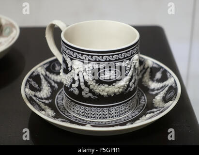 N/A. English: Exhibit in the Montreal Museum of Fine Arts - Montreal, Quebec, Canada. 28 September 2016, 12:42:47. Daderot 364 Coffee cup and saucer, Wedgwood Factory, England, c. 1860, stoneware - Montreal Museum of Fine Arts - Montreal, Canada - DSC09443 Stock Photo