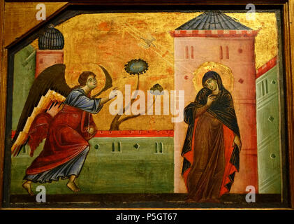N/A. English: Exhibit in the Princeton University Art Museum - Princeton University, Princeton, New Jersey, USA. 1 December 2016, 15:45:39. Daderot 106 Annunciation by Guido da Siena, Italian, 1270s, tempera on wood panel - Princeton University Art Museum - DSC06676 Stock Photo