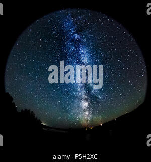 Meenvane, Schull, Cork, Ireland  A long exposure of the milky way taken with a Fish eye lens Stock Photo
