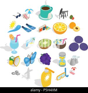 Amirate icons set, isometric style Stock Vector