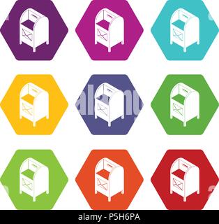 Street postbox icons set vector color Stock Vector Image & Art - Alamy