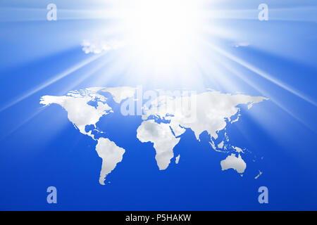 conceptual background image of world map. Furnished NASA world image used for this image. Stock Photo